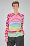 'classic Comme-Comme' t-shirt in cotton jersey with multicolour horizontal lines - COMME des GARÇONS - COMME des GARÇONS 