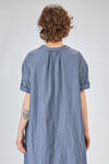 abito longuette, ampio, in denim leggerissimo di cotone lavato - MANUELLE GUIBAL 