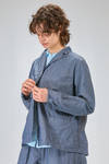 hip length jacket, wide, of super lightweight washed cotton denim - MANUELLE GUIBAL 