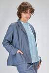 hip length jacket, wide, of super lightweight washed cotton denim - MANUELLE GUIBAL 