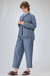 hip length jacket, wide, of super lightweight washed cotton denim - MANUELLE GUIBAL 