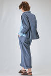 hip length jacket, wide, of super lightweight washed cotton denim - MANUELLE GUIBAL 