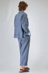 hip length jacket, wide, of super lightweight washed cotton denim - MANUELLE GUIBAL 