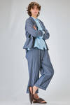 hip length jacket, wide, of super lightweight washed cotton denim - MANUELLE GUIBAL 