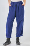 regular fit trousers of washed overdyed linen canvas - MANUELLE GUIBAL 