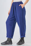 regular fit trousers of washed overdyed linen canvas - MANUELLE GUIBAL 