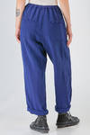 regular fit trousers of washed overdyed linen canvas - MANUELLE GUIBAL 