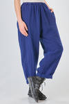 regular fit trousers of washed overdyed linen canvas - MANUELLE GUIBAL 