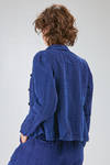 short and slim jacket of washed overdyed linen canvas - MANUELLE GUIBAL 