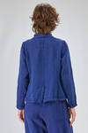 short and slim jacket of washed overdyed linen canvas - MANUELLE GUIBAL 