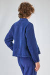 short and slim jacket of washed overdyed linen canvas - MANUELLE GUIBAL 