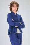 short and slim jacket of washed overdyed linen canvas - MANUELLE GUIBAL 