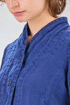 short and slim jacket of washed overdyed linen canvas - MANUELLE GUIBAL 