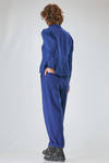short and slim jacket of washed overdyed linen canvas - MANUELLE GUIBAL 