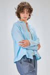 camicia al fianco, lievemente svasata, in crêpe di lino lavato - MANUELLE GUIBAL 