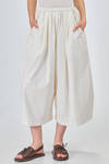 pantalone corto e ampio in tela leggera di cotone lavato - MANUELLE GUIBAL 