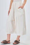 pantalone corto e ampio in tela leggera di cotone lavato - MANUELLE GUIBAL 