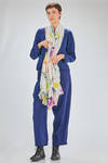 long and wide scarf of lightweight washed and printed cotton canvas - MANUELLE GUIBAL 