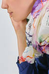long and wide scarf of lightweight washed and printed cotton canvas - MANUELLE GUIBAL 