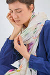long and wide scarf of lightweight washed and printed cotton canvas - MANUELLE GUIBAL 