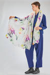 long and wide scarf of lightweight washed and printed cotton canvas - MANUELLE GUIBAL 