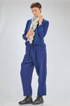 long and wide scarf of lightweight washed and printed cotton canvas - MANUELLE GUIBAL 
