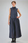 long and wide dress in lightweight washed cotton muslin - MARC LE BIHAN 