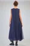 long dress, wide and flared, in polyamide tulle and washed silk crêpe de chine - MARC LE BIHAN 
