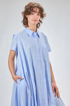 wide and long shirt-style dress of cotton popeline - MELITTA BAUMEISTER 