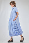wide and long shirt-style dress of cotton popeline - MELITTA BAUMEISTER 