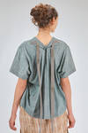 t-shirt over, al fianco, in jersey sovra-tinto di cotone, parti in seta e cupro - ZIGGY CHEN 