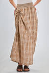 long, regular fit and asymmetrical skirt, of irregular washed linen madras, parts of cotton and cupro - ZIGGY CHEN 