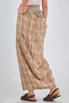long, regular fit and asymmetrical skirt, of irregular washed linen madras, parts of cotton and cupro - ZIGGY CHEN 