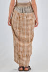long, regular fit and asymmetrical skirt, of irregular washed linen madras, parts of cotton and cupro - ZIGGY CHEN 