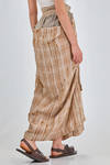 long, regular fit and asymmetrical skirt, of irregular washed linen madras, parts of cotton and cupro - ZIGGY CHEN 