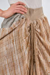 long, regular fit and asymmetrical skirt, of irregular washed linen madras, parts of cotton and cupro - ZIGGY CHEN 