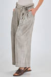 pantalone ampio in tela trattata di viscosa e lino, parti interne in cotone, lino e cupro - ZIGGY CHEN 