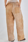 pantalone ampio in tela di lino trattata e sovra-tinta, parti in cotone e cupro - ZIGGY CHEN 