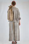 large bag sack style of washed, flamed and melange linen canvas - ZIGGY CHEN 