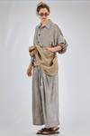 large bag sack style of washed, flamed and melange linen canvas - ZIGGY CHEN 