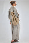 large bag sack style of washed, flamed and melange linen canvas - ZIGGY CHEN 