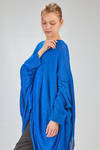 long tunic, wide, asymmetrical, in cotton, linen and textile paper knit - RUNDHOLZ 
