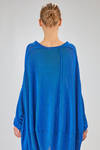 long tunic, wide, asymmetrical, in cotton, linen and textile paper knit - RUNDHOLZ 