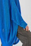 long tunic, wide, asymmetrical, in cotton, linen and textile paper knit - RUNDHOLZ 
