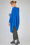 long tunic, wide, asymmetrical, in cotton, linen and textile paper knit - RUNDHOLZ 