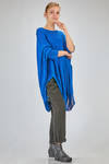 long tunic, wide, asymmetrical, in cotton, linen and textile paper knit - RUNDHOLZ 