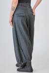 pantalone ampio in tela lavata di viscosa, lino e poliammide a righe sottili verticali - RUNDHOLZ DIP 