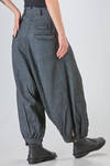 pantalone ampio in tela lavata di viscosa, lino e poliammide a righe sottili verticali - RUNDHOLZ DIP 
