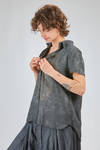 camicia al fianco in crêpe lavato di viscosa, lino e poliammide - RUNDHOLZ DIP 