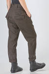 pantalone a sigaretta in crêpe gessato e lavato di viscosa, lino e poliammide - RUNDHOLZ DIP 